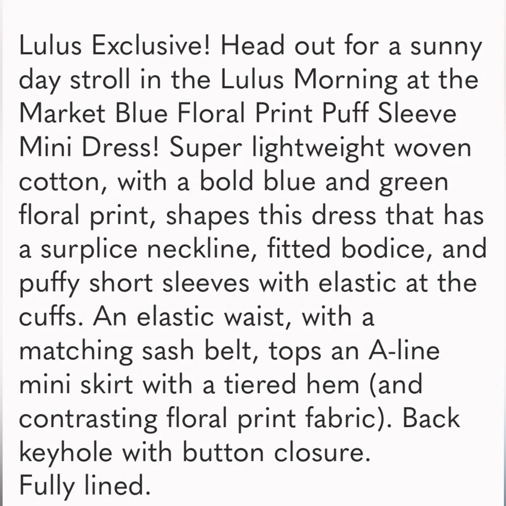 Lulu's Womens Flower Wrap Dress Size Small Morning at the Market - Picture 14 of 14